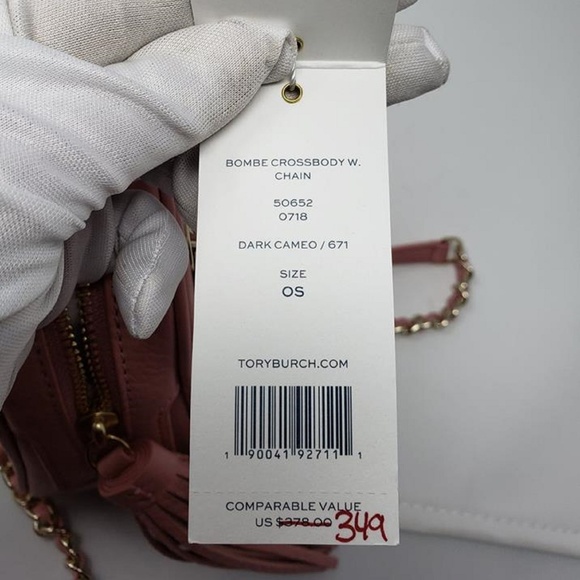 New Tory Burch Bombe W. Chain Pink Cross Body Bag - Picture 8 of 8